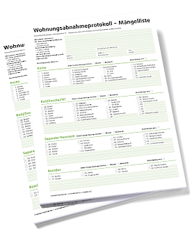 Formular Abnahmeprotokoll/Mängelliste (Block)